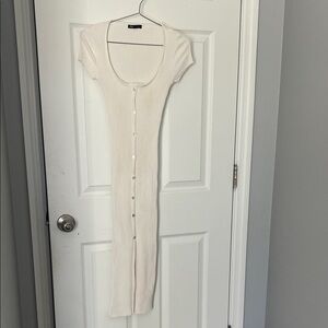 Zara White Ribbed Knit Top